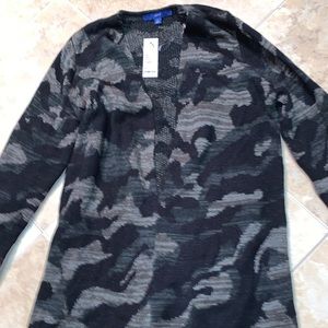 Apt. 9 camo cardigan sweater small